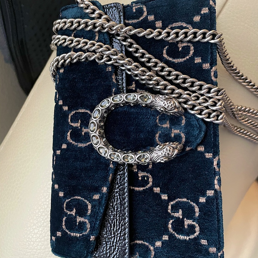 Gucci Mini Dionysus Bag Blue Velvet